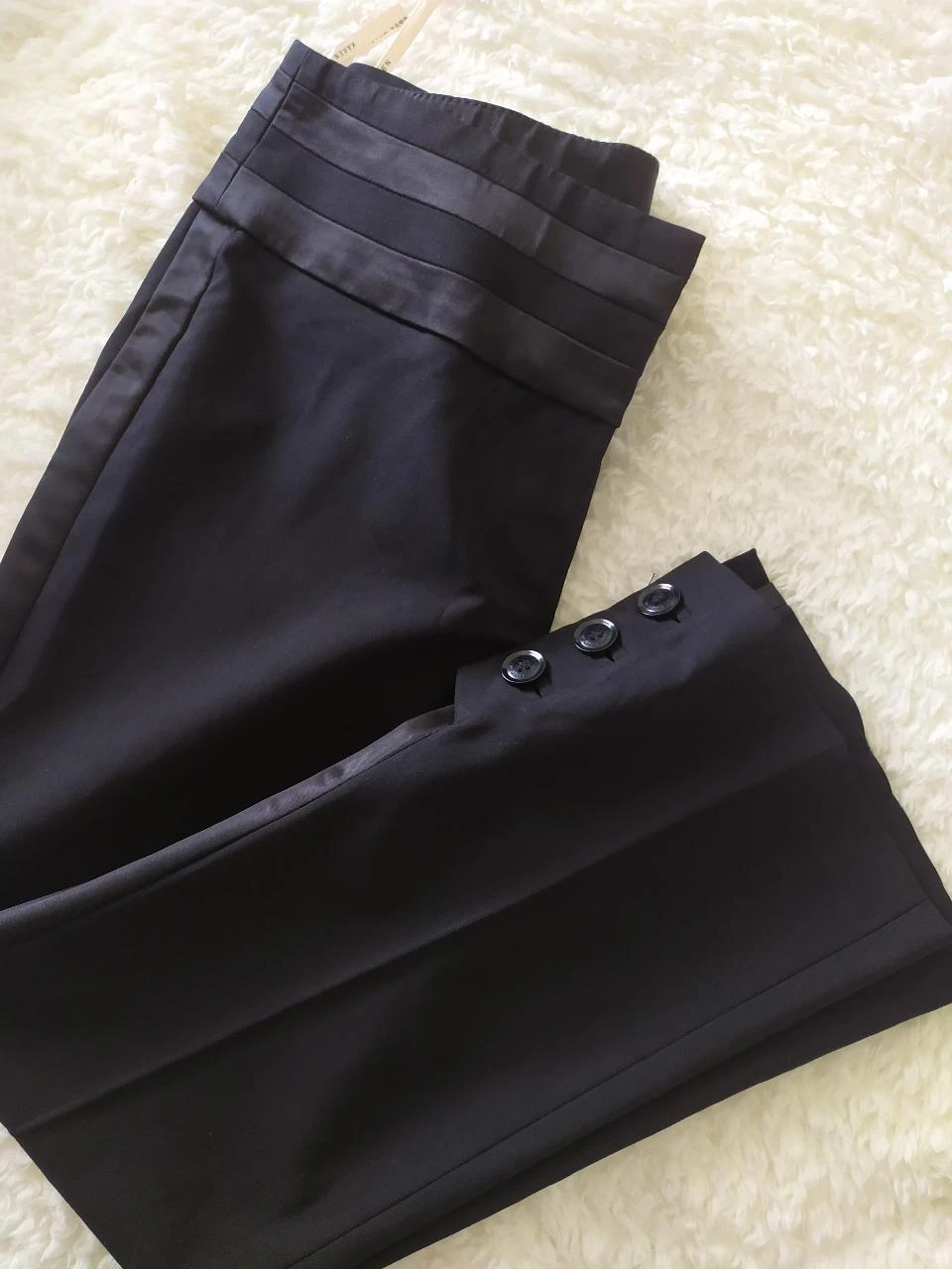 Karen Millen Black Elegant Capri Pants Wool UK8 EU36 New